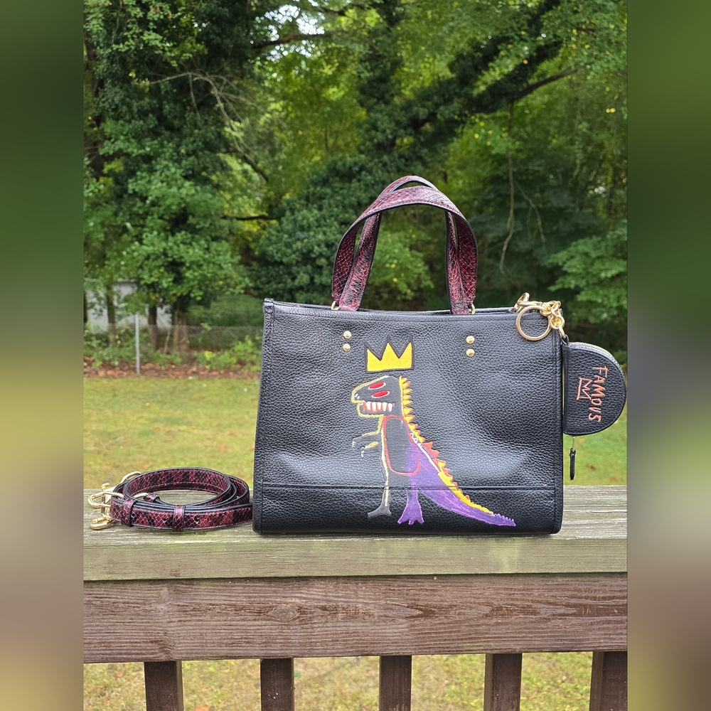 Coach X Basquiat Dempsey Carryall C5661+ Mini Half Moon Bag Charm C5064